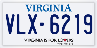 VA license plate VLX6219