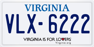 VA license plate VLX6222