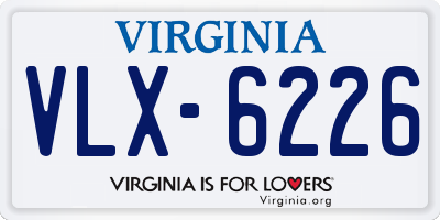 VA license plate VLX6226
