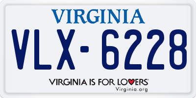 VA license plate VLX6228