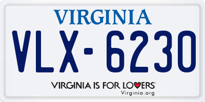 VA license plate VLX6230