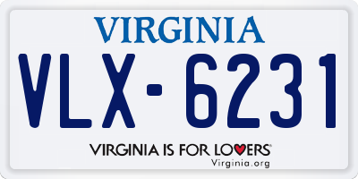 VA license plate VLX6231