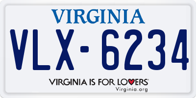 VA license plate VLX6234