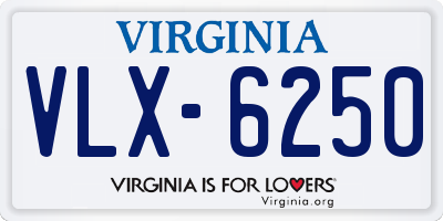 VA license plate VLX6250
