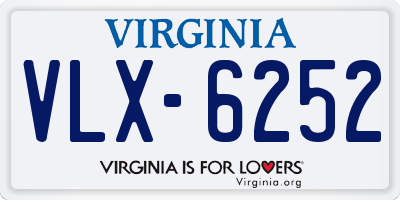 VA license plate VLX6252