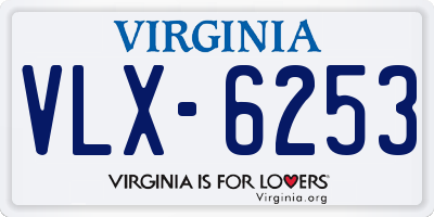 VA license plate VLX6253