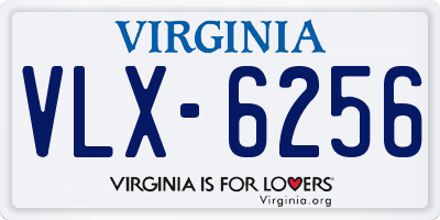 VA license plate VLX6256