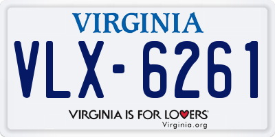 VA license plate VLX6261