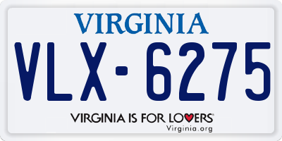 VA license plate VLX6275