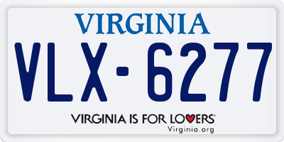 VA license plate VLX6277