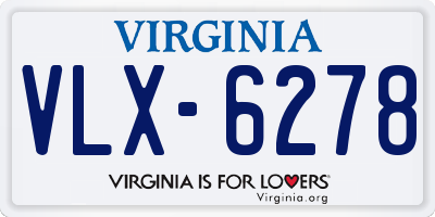 VA license plate VLX6278