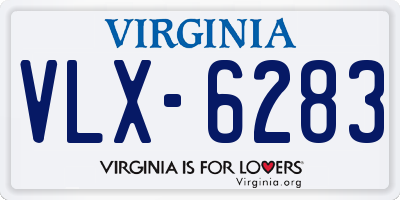 VA license plate VLX6283