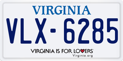 VA license plate VLX6285