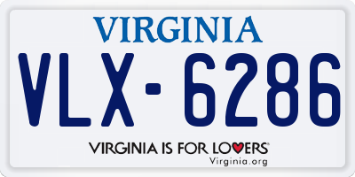 VA license plate VLX6286