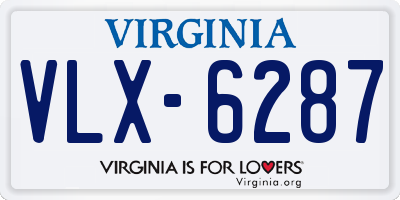 VA license plate VLX6287