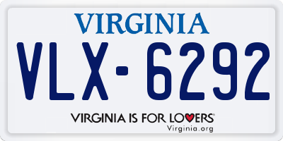 VA license plate VLX6292