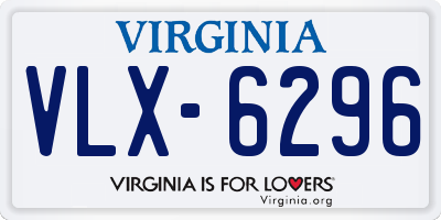 VA license plate VLX6296