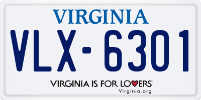 VA license plate VLX6301