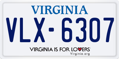 VA license plate VLX6307