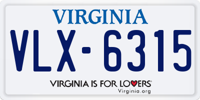 VA license plate VLX6315