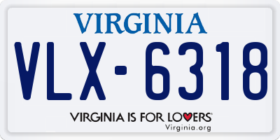 VA license plate VLX6318