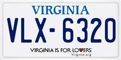 VA license plate VLX6320