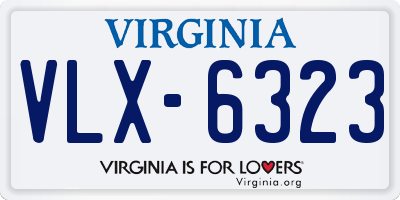 VA license plate VLX6323