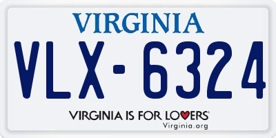 VA license plate VLX6324