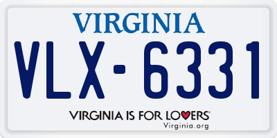 VA license plate VLX6331