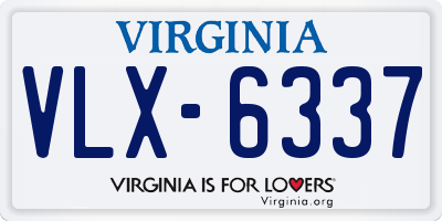 VA license plate VLX6337