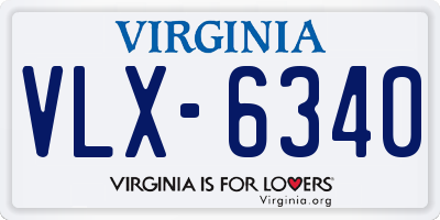 VA license plate VLX6340