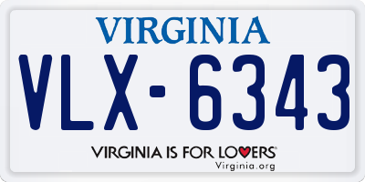 VA license plate VLX6343