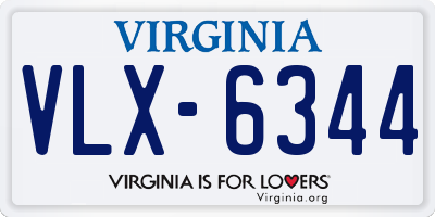 VA license plate VLX6344