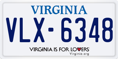 VA license plate VLX6348