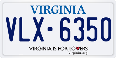 VA license plate VLX6350
