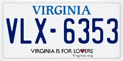 VA license plate VLX6353