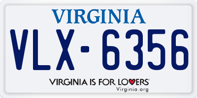 VA license plate VLX6356