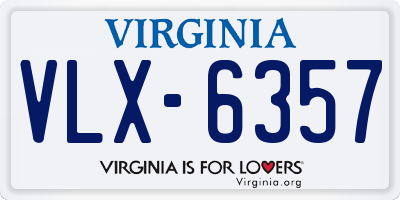 VA license plate VLX6357