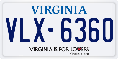 VA license plate VLX6360