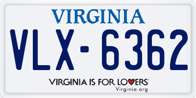 VA license plate VLX6362