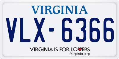 VA license plate VLX6366