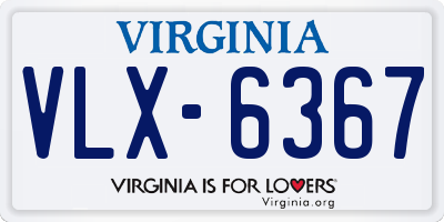 VA license plate VLX6367