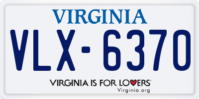 VA license plate VLX6370