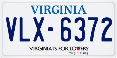 VA license plate VLX6372