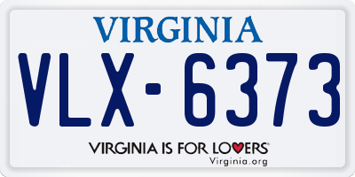 VA license plate VLX6373