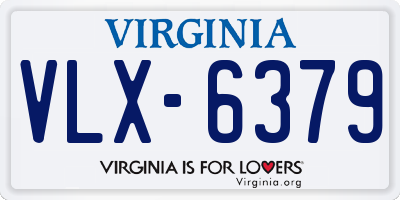 VA license plate VLX6379