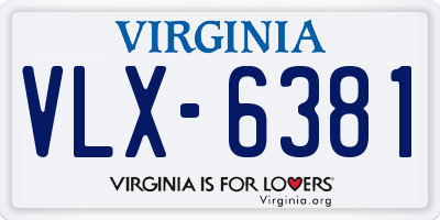 VA license plate VLX6381
