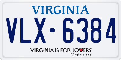 VA license plate VLX6384