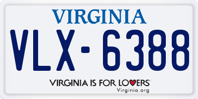 VA license plate VLX6388