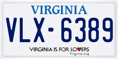 VA license plate VLX6389